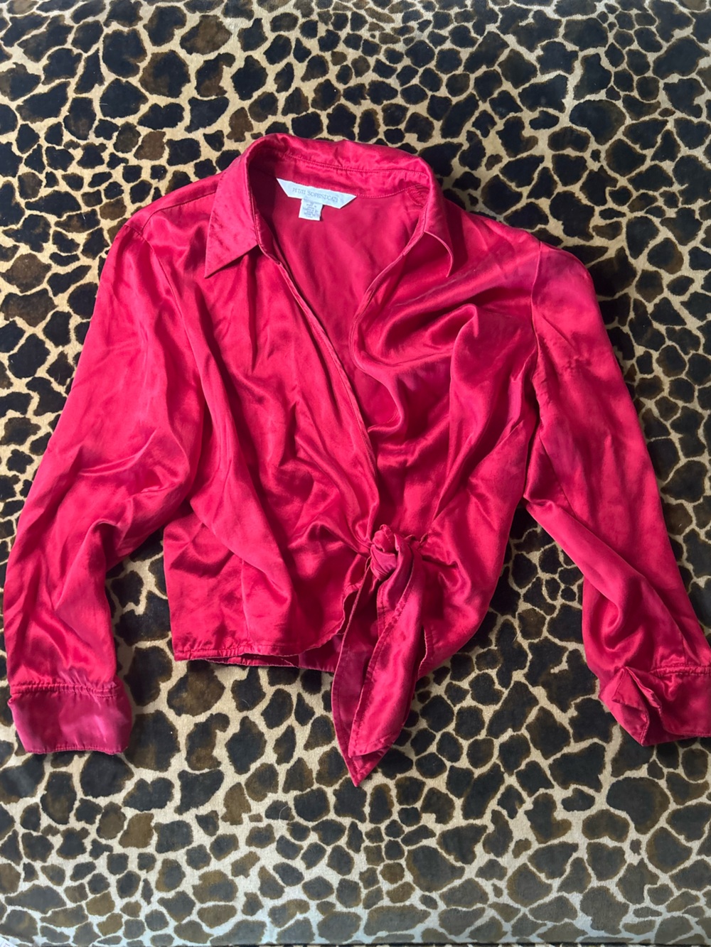 Vintage 100% Silk Wrap Tie Blouse